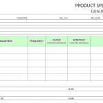 Product specification – Quality assurance