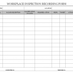 Workplace inspection recording form