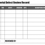 Daily material defect review record