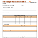 Purchasing request information form