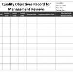 Quality Objectives records for management reviews