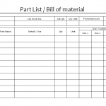 Bill of material (BOM) / Part list