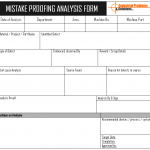 Mistake proofing analysis form