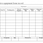 PPE issue record form