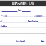 Quarantine tag / Quarantine sticker