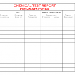 Chemical test report for manufacturing
