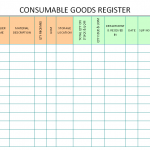 Consumable goods Register