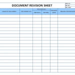 Document revision sheet