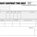 Heavy equipment time sheet