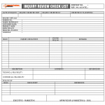 Inquiry review checklist