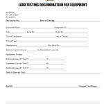 Load testing documentation for equipment