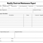 Monthly electrical maintenance report