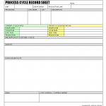 Process cycle record sheet