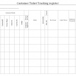 Customer ticket tracking register