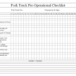 Fork truck pre-operational checklist