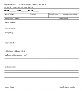 Employee training transfer process