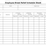 Employee Break relief Schedule sheet