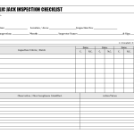 Hydraulic jack inspection checklist