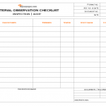 Material observation checklist