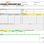 Process efficiency improvement sheet