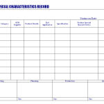 Product special characteristics record