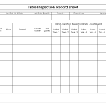 Table inspection record sheet
