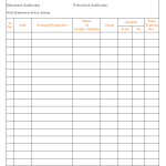 Employee record sheet