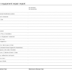 Engineer Equipment repair report