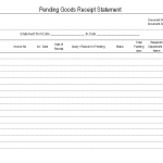 Pending goods receipt statement