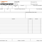 Process operation report