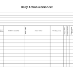 Daily action worksheet