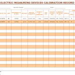 Electric measuring devices calibration record