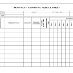 Employee monthly training schedule sheet