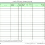 Office equipment inventory record