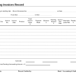 Outstanding invoice record