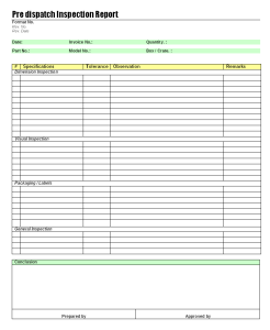 Pre dispatch inspection process
