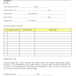 Asset receipt form