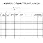 Sample complaint register