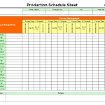 Production schedule sheet