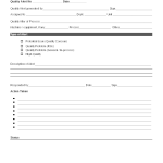 Quality alert form