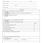 Training course evaluation form