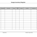 Gauge inventory register