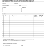 Customer complaint and satisfaction inspection checklist