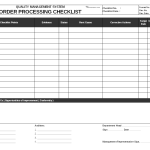 Order processing inspection checklist