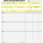 Product close work order checklist