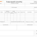 Product specific control plan
