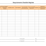 Requirements checklist register