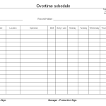 Overtime schedule