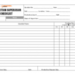 Production supervisor checklist