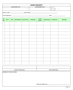 Scrap Formu Scrap yard documents